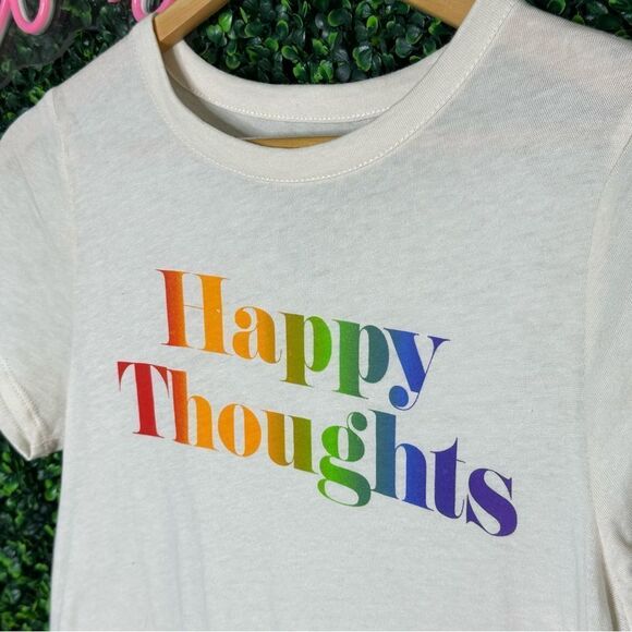 Chaser Happy Thoughts Rainbow Graphic Tee Shirt Sz L - Picture 3 of 6